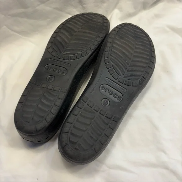 Crocs Women’s Black Prima Flats Size 9 - Picture 5 of 7